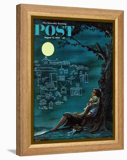 "Moonlit Future" Saturday Evening Post Cover, August 15, 1959-Constantin Alajalov-Framed Premier Image Canvas