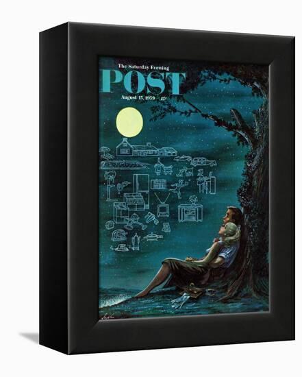 "Moonlit Future" Saturday Evening Post Cover, August 15, 1959-Constantin Alajalov-Framed Premier Image Canvas