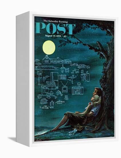 "Moonlit Future" Saturday Evening Post Cover, August 15, 1959-Constantin Alajalov-Framed Premier Image Canvas