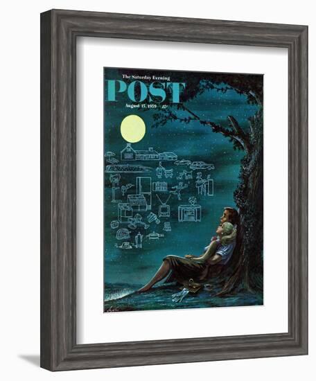 "Moonlit Future" Saturday Evening Post Cover, August 15, 1959-Constantin Alajalov-Framed Giclee Print