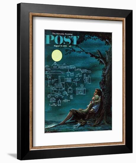 "Moonlit Future" Saturday Evening Post Cover, August 15, 1959-Constantin Alajalov-Framed Giclee Print