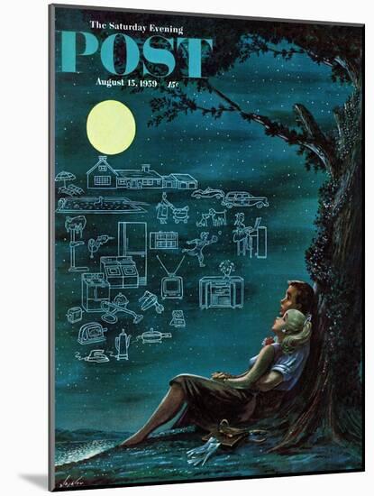 "Moonlit Future" Saturday Evening Post Cover, August 15, 1959-Constantin Alajalov-Mounted Giclee Print