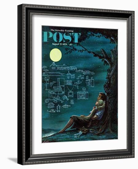 "Moonlit Future" Saturday Evening Post Cover, August 15, 1959-Constantin Alajalov-Framed Giclee Print