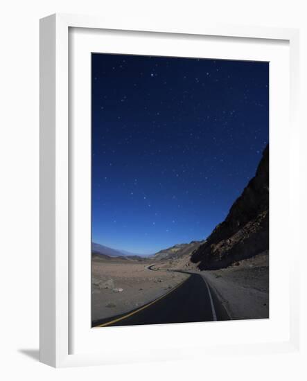 Moonlit Highway in Death Valley.-Jon Hicks-Framed Photographic Print