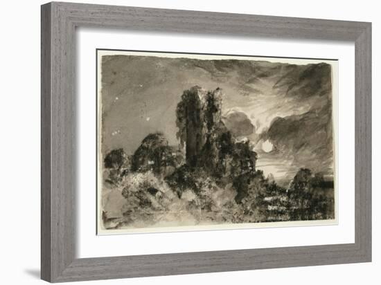 Moonlit Ivy Tower From Thomas Gray's Elegy-John Constable-Framed Giclee Print