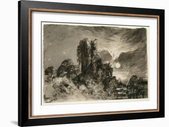 Moonlit Ivy Tower From Thomas Gray's Elegy-John Constable-Framed Giclee Print