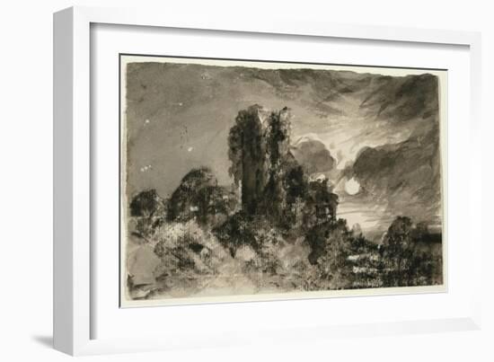 Moonlit Ivy Tower From Thomas Gray's Elegy-John Constable-Framed Giclee Print