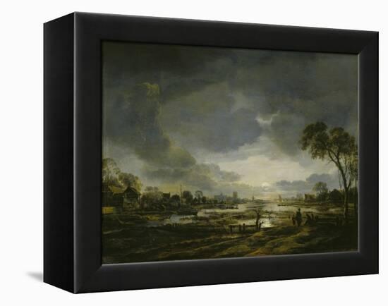 Moonlit Landscape-Aert van der Neer-Framed Premier Image Canvas