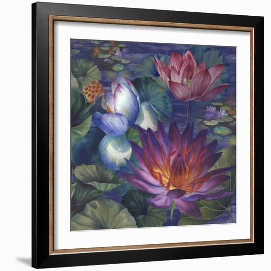 Moonlit Lily Pond-Bill Jackson-Framed Giclee Print