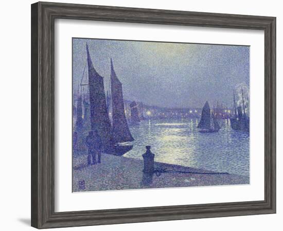 Moonlit Night, Boulogne-Sur-Mer-Theo van Rysselberghe-Framed Giclee Print