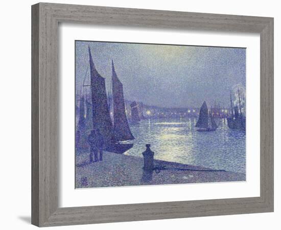 Moonlit Night, Boulogne-Sur-Mer-Theo van Rysselberghe-Framed Giclee Print