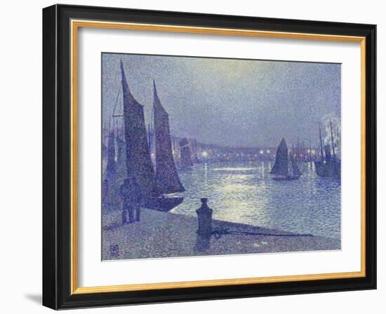 Moonlit Night, Boulogne-Sur-Mer-Theo van Rysselberghe-Framed Giclee Print