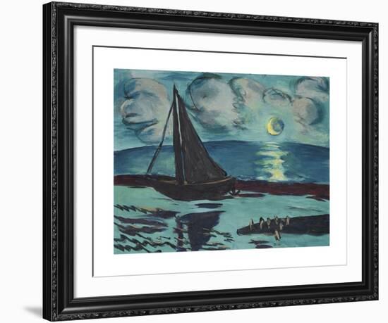 Moonlit Night by the Sea-Max Beckmann-Framed Premium Giclee Print