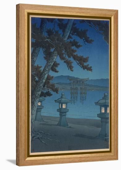 Moonlit Night in Miyajima-Kawase Hasui-Framed Premier Image Canvas