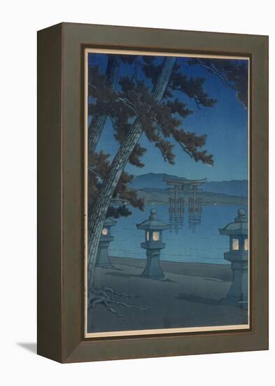 Moonlit Night in Miyajima-Kawase Hasui-Framed Premier Image Canvas