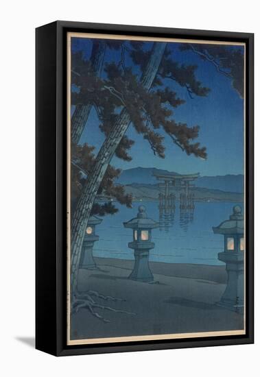 Moonlit Night in Miyajima-Kawase Hasui-Framed Premier Image Canvas