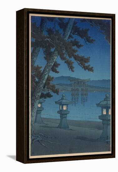 Moonlit Night in Miyajima-Kawase Hasui-Framed Premier Image Canvas