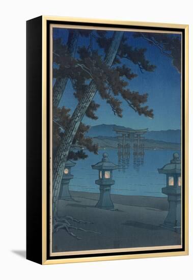 Moonlit Night in Miyajima-Kawase Hasui-Framed Premier Image Canvas