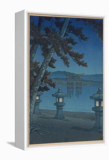 Moonlit Night in Miyajima-Kawase Hasui-Framed Premier Image Canvas