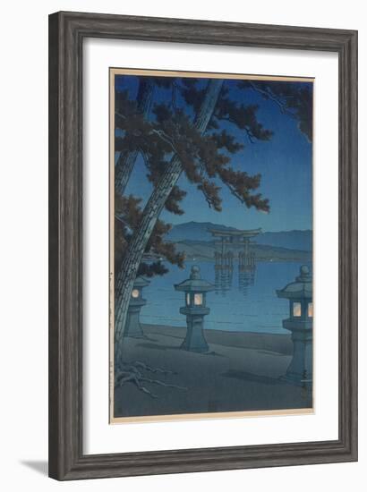 Moonlit Night in Miyajima-Kawase Hasui-Framed Premium Giclee Print