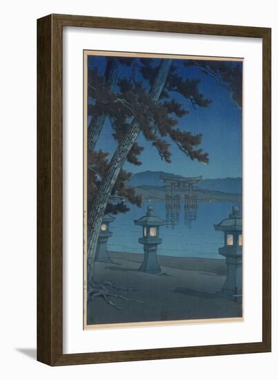 Moonlit Night in Miyajima-Kawase Hasui-Framed Premium Giclee Print