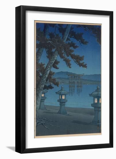 Moonlit Night in Miyajima-Kawase Hasui-Framed Giclee Print