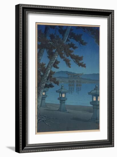 Moonlit Night in Miyajima-Kawase Hasui-Framed Giclee Print