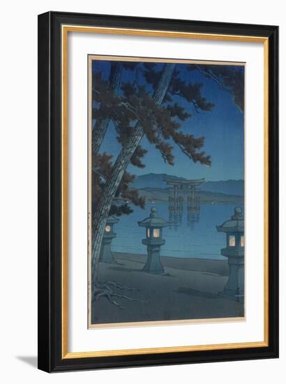 Moonlit Night in Miyajima-Kawase Hasui-Framed Giclee Print