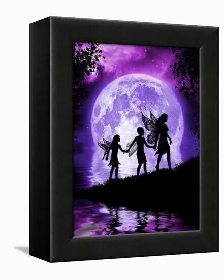 Moonlit Path-Julie Fain-Framed Stretched Canvas