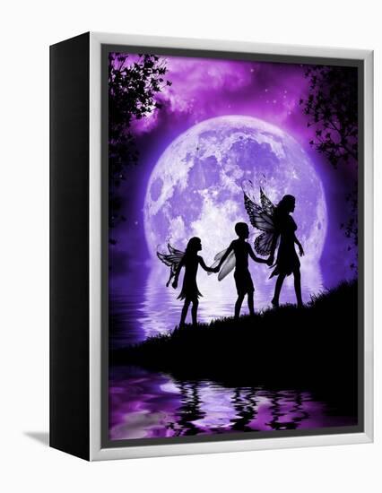 Moonlit Path-Julie Fain-Framed Stretched Canvas