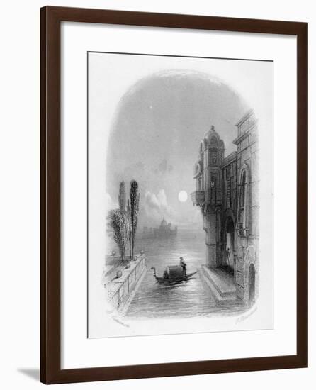 Moonlit Scene in Venice, Engraved by Robert Brandard, 1846 (Engraving)-George Cattermole-Framed Giclee Print