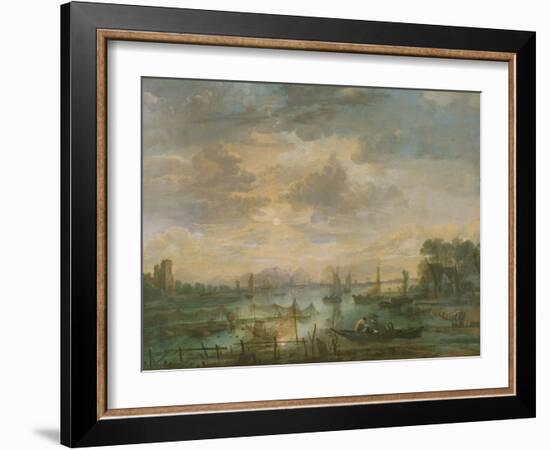 Moonlit Scene with Fishermen-Aert van der Neer-Framed Giclee Print