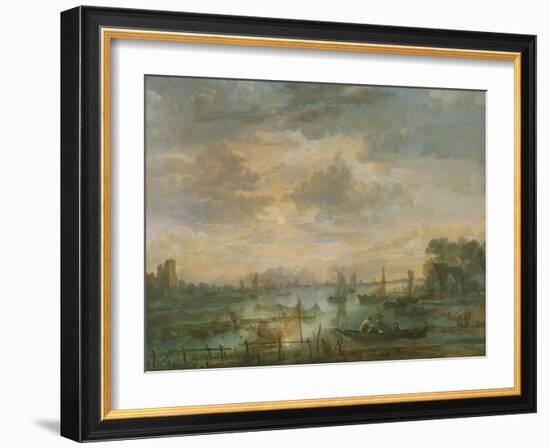 Moonlit Scene with Fishermen-Aert van der Neer-Framed Giclee Print