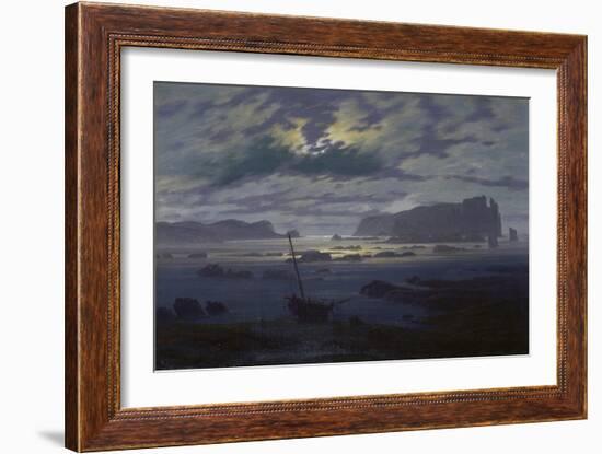 Moonlit Seascape-Caspar David Friedrich-Framed Giclee Print