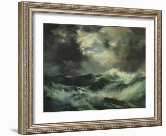 Moonlit Shipwreck at Sea, 1901 (Oil on Canvas)-Thomas Moran-Framed Giclee Print