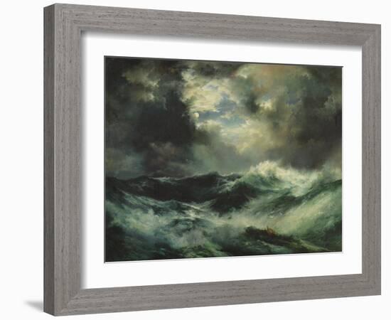 Moonlit Shipwreck at Sea, 1901 (Oil on Canvas)-Thomas Moran-Framed Giclee Print