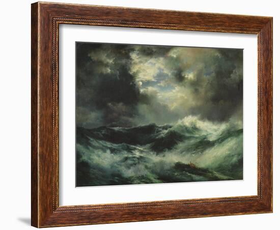 Moonlit Shipwreck at Sea, 1901 (Oil on Canvas)-Thomas Moran-Framed Giclee Print