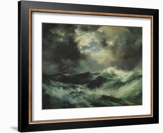 Moonlit Shipwreck at Sea, 1901 (Oil on Canvas)-Thomas Moran-Framed Giclee Print