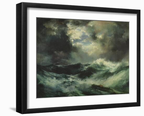 Moonlit Shipwreck at Sea, 1901 (Oil on Canvas)-Thomas Moran-Framed Giclee Print