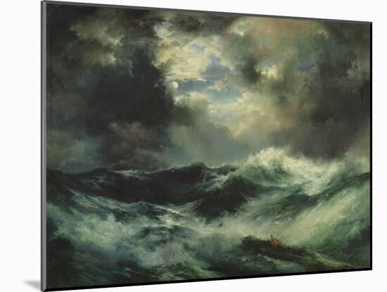 Moonlit Shipwreck at Sea, 1901 (Oil on Canvas)-Thomas Moran-Mounted Giclee Print