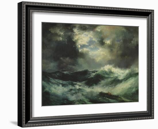 Moonlit Shipwreck at Sea, 1901 (Oil on Canvas)-Thomas Moran-Framed Giclee Print