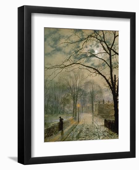 Moonlit Street in Autumn on the Isle of Wight, 1878-John Atkinson Grimshaw-Framed Giclee Print