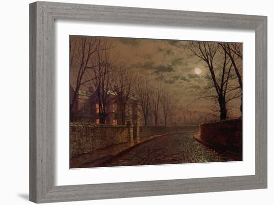 Moonlit Street Scene, 1882-John Atkinson Grimshaw-Framed Giclee Print