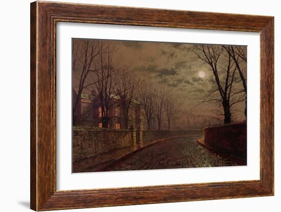 Moonlit Street Scene, 1882-John Atkinson Grimshaw-Framed Giclee Print