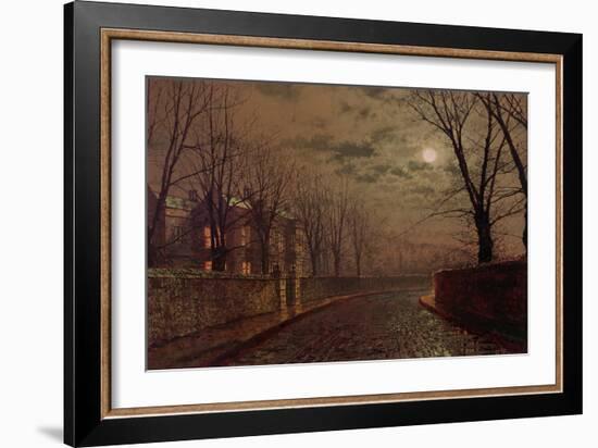 Moonlit Street Scene, 1882-John Atkinson Grimshaw-Framed Giclee Print