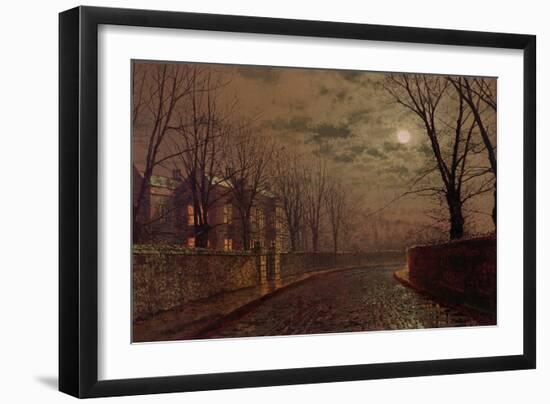 Moonlit Street Scene, 1882-John Atkinson Grimshaw-Framed Giclee Print