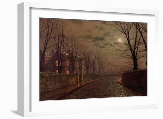 Moonlit Street Scene, 1882-John Atkinson Grimshaw-Framed Giclee Print