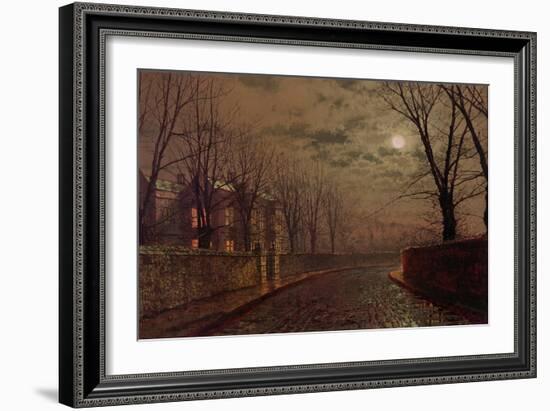 Moonlit Street Scene, 1882-John Atkinson Grimshaw-Framed Giclee Print