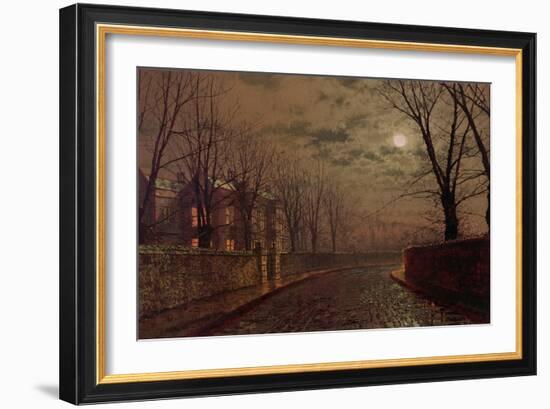 Moonlit Street Scene, 1882-John Atkinson Grimshaw-Framed Giclee Print