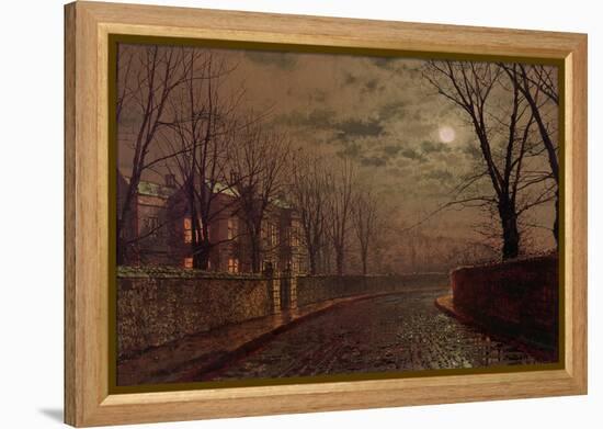 Moonlit Street Scene, 1882-John Atkinson Grimshaw-Framed Premier Image Canvas